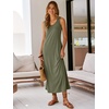image:imageANRABESS Maxi Dresses for WomenScoop Neck Sleeveless Long Tank DressSummer Casual Sundress for BeachTravel amp VacationArmy Green