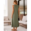 image:imageANRABESS Maxi Dresses for WomenScoop Neck Sleeveless Long Tank DressSummer Casual Sundress for BeachTravel amp VacationArmy Green