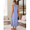 image:imageANRABESS Maxi Dresses for WomenScoop Neck Sleeveless Long Tank DressSummer Casual Sundress for BeachTravel amp VacationBlue White Floral