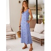 image:imageANRABESS Maxi Dresses for WomenScoop Neck Sleeveless Long Tank DressSummer Casual Sundress for BeachTravel amp VacationBlue White Floral