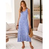 image:imageANRABESS Maxi Dresses for WomenScoop Neck Sleeveless Long Tank DressSummer Casual Sundress for BeachTravel amp VacationBlue White Floral