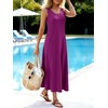image:imageANRABESS Maxi Dresses for WomenScoop Neck Sleeveless Long Tank DressSummer Casual Sundress for BeachTravel amp VacationFuchsia