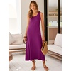 image:imageANRABESS Maxi Dresses for WomenScoop Neck Sleeveless Long Tank DressSummer Casual Sundress for BeachTravel amp VacationFuchsia