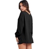 image:imageANRABESS Oversized Long Sleeve Shirts for Women Off the Shoulder Sweatshirt Loose V Neck Tunic Tops High Low Sweater 2026Black