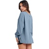 image:imageANRABESS Oversized Long Sleeve Shirts for Women Off the Shoulder Sweatshirt Loose V Neck Tunic Tops High Low Sweater 2026Blue