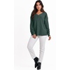 image:imageANRABESS Oversized Long Sleeve Shirts for Women Off the Shoulder Sweatshirt Loose V Neck Tunic Tops High Low Sweater 2026Dark Green