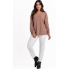 image:imageANRABESS Oversized Long Sleeve Shirts for Women Off the Shoulder Sweatshirt Loose V Neck Tunic Tops High Low Sweater 2026Deep Apricot