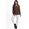 image:imageANRABESS Oversized Long Sleeve Shirts for Women Off the Shoulder Sweatshirt Loose V Neck Tunic Tops High Low Sweater 2026Deep Brown
