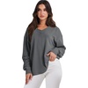 image:imageANRABESS Oversized Long Sleeve Shirts for Women Off the Shoulder Sweatshirt Loose V Neck Tunic Tops High Low Sweater 2026Deep Grey