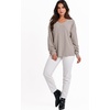 image:imageANRABESS Oversized Long Sleeve Shirts for Women Off the Shoulder Sweatshirt Loose V Neck Tunic Tops High Low Sweater 2026Grey Apricot