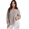 image:imageANRABESS Oversized Long Sleeve Shirts for Women Off the Shoulder Sweatshirt Loose V Neck Tunic Tops High Low Sweater 2026Grey Apricot