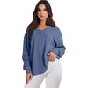 image:imageANRABESS Oversized Long Sleeve Shirts for Women Off the Shoulder Sweatshirt Loose V Neck Tunic Tops High Low Sweater 2026Grey Blue