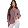 image:imageANRABESS Oversized Long Sleeve Shirts for Women Off the Shoulder Sweatshirt Loose V Neck Tunic Tops High Low Sweater 2026Light Purple