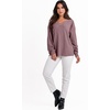 image:imageANRABESS Oversized Long Sleeve Shirts for Women Off the Shoulder Sweatshirt Loose V Neck Tunic Tops High Low Sweater 2026Light Purple