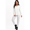 image:imageANRABESS Oversized Long Sleeve Shirts for Women Off the Shoulder Sweatshirt Loose V Neck Tunic Tops High Low Sweater 2026White