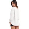 image:imageANRABESS Oversized Long Sleeve Shirts for Women Off the Shoulder Sweatshirt Loose V Neck Tunic Tops High Low Sweater 2026White