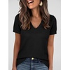 image:imageANRABESS Short Sleeve Sweaters for Women Wool Blend V Neck Sweater Shirts Business Casual Work Tops 2026 Summer OutfitsBlack