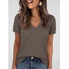 image:imageANRABESS Short Sleeve Sweaters for Women Wool Blend V Neck Sweater Shirts Business Casual Work Tops 2026 Summer OutfitsDrak Taupe
