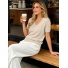 image:imageANRABESS Short Sleeve Sweaters for Women Wool Blend V Neck Sweater Shirts Business Casual Work Tops 2026 Summer OutfitsParchment