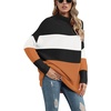 image:imageANRABESS Women Oversized Casual Loose Turtleneck Long Sleeve Slouchy Baggy Knit Tunic Sweaters Pullover 2026 Fall OutfitsStripe Orange