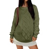 image:imageANRABESS Women Oversized Chunky Cable Knitted Vintage Sweater 2026 Fall Winter OutfitsArmy Green