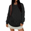 image:imageANRABESS Women Oversized Chunky Cable Knitted Vintage Sweater 2026 Fall Winter OutfitsBlack