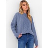 image:imageANRABESS Women Oversized Chunky Cable Knitted Vintage Sweater 2026 Fall Winter OutfitsBlue