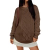 image:imageANRABESS Women Oversized Chunky Cable Knitted Vintage Sweater 2026 Fall Winter OutfitsBrown