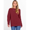 image:imageANRABESS Women Oversized Chunky Cable Knitted Vintage Sweater 2026 Fall Winter OutfitsDeep Red