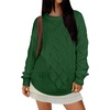 image:imageANRABESS Women Oversized Chunky Cable Knitted Vintage Sweater 2026 Fall Winter OutfitsGreen