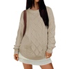 image:imageANRABESS Women Oversized Chunky Cable Knitted Vintage Sweater 2026 Fall Winter OutfitsKhaki