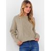 image:imageANRABESS Women Oversized Chunky Cable Knitted Vintage Sweater 2026 Fall Winter OutfitsKhaki