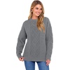image:imageANRABESS Women Oversized Chunky Cable Knitted Vintage Sweater 2026 Fall Winter OutfitsLight Grey