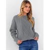 image:imageANRABESS Women Oversized Chunky Cable Knitted Vintage Sweater 2026 Fall Winter OutfitsLight Grey