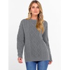 image:imageANRABESS Women Oversized Chunky Cable Knitted Vintage Sweater 2026 Fall Winter OutfitsLight Grey