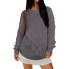 image:imageANRABESS Women Oversized Chunky Cable Knitted Vintage Sweater 2026 Fall Winter OutfitsNutmeg