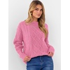 image:imageANRABESS Women Oversized Chunky Cable Knitted Vintage Sweater 2026 Fall Winter OutfitsPink