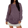 image:imageANRABESS Women Oversized Chunky Cable Knitted Vintage Sweater 2026 Fall Winter OutfitsPurple