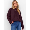 image:imageANRABESS Women Oversized Chunky Cable Knitted Vintage Sweater 2026 Fall Winter OutfitsWine Red