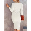 image:imageANRABESS Womens Long Sleeve Mock Neck Slim Fit Ribbed Bodycon Knit Slit Cocktail Sweater Midi Dress 2026 Trendy Fall OutfitsWhite