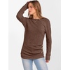 image:imageANRABESS Womens Long Sleeve Tunic Top 2026 Fall Sweaters Lightweight Ribbed Knit Buttons Shirts Casual Work OutfitsBrown