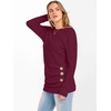image:imageANRABESS Womens Long Sleeve Tunic Top 2026 Fall Sweaters Lightweight Ribbed Knit Buttons Shirts Casual Work OutfitsBurgundy