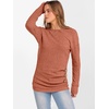 image:imageANRABESS Womens Long Sleeve Tunic Top 2026 Fall Sweaters Lightweight Ribbed Knit Buttons Shirts Casual Work OutfitsBurnt Orange