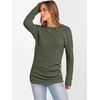 image:imageANRABESS Womens Long Sleeve Tunic Top 2026 Fall Sweaters Lightweight Ribbed Knit Buttons Shirts Casual Work OutfitsDeep Green