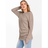 image:imageANRABESS Womens Long Sleeve Tunic Top 2026 Fall Sweaters Lightweight Ribbed Knit Buttons Shirts Casual Work OutfitsTan
