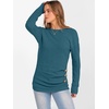 image:imageANRABESS Womens Long Sleeve Tunic Top 2026 Fall Sweaters Lightweight Ribbed Knit Buttons Shirts Casual Work OutfitsTeal