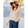 image:imageANRABESS Womens Oversized Batwing Long Sleeve Ribbed Knit Sweaters 2026 Fall OutfitsAlmond