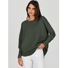 image:imageANRABESS Womens Oversized Batwing Long Sleeve Ribbed Knit Sweaters 2026 Fall OutfitsArmy Green
