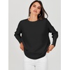image:imageANRABESS Womens Oversized Batwing Long Sleeve Ribbed Knit Sweaters 2026 Fall OutfitsBlack