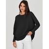 image:imageANRABESS Womens Oversized Batwing Long Sleeve Ribbed Knit Sweaters 2026 Fall OutfitsBlack